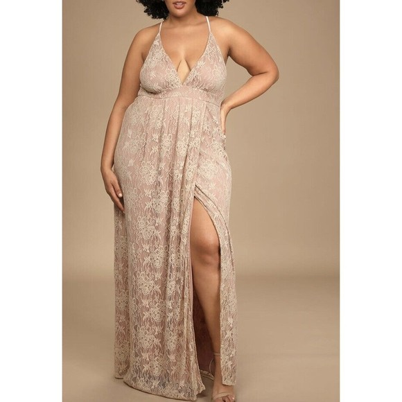 lulus Dresses & Skirts - Lulus Womens Stolen Moments Dusty Pink Lace Up Maxi Dress‎ V Neck Size Medium
